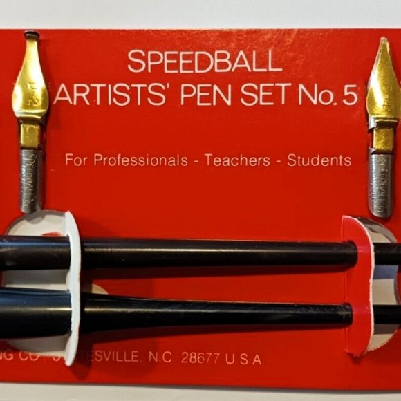 Speedball Artists Pen Set No 5 Vintage Calligraphy Drawing New Open Box - Picture 2 of 4